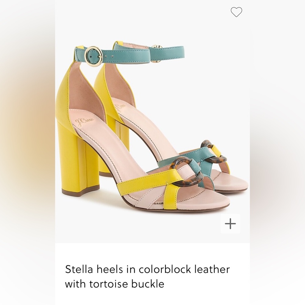 J Crew Stella Color Block Heels, 6.5